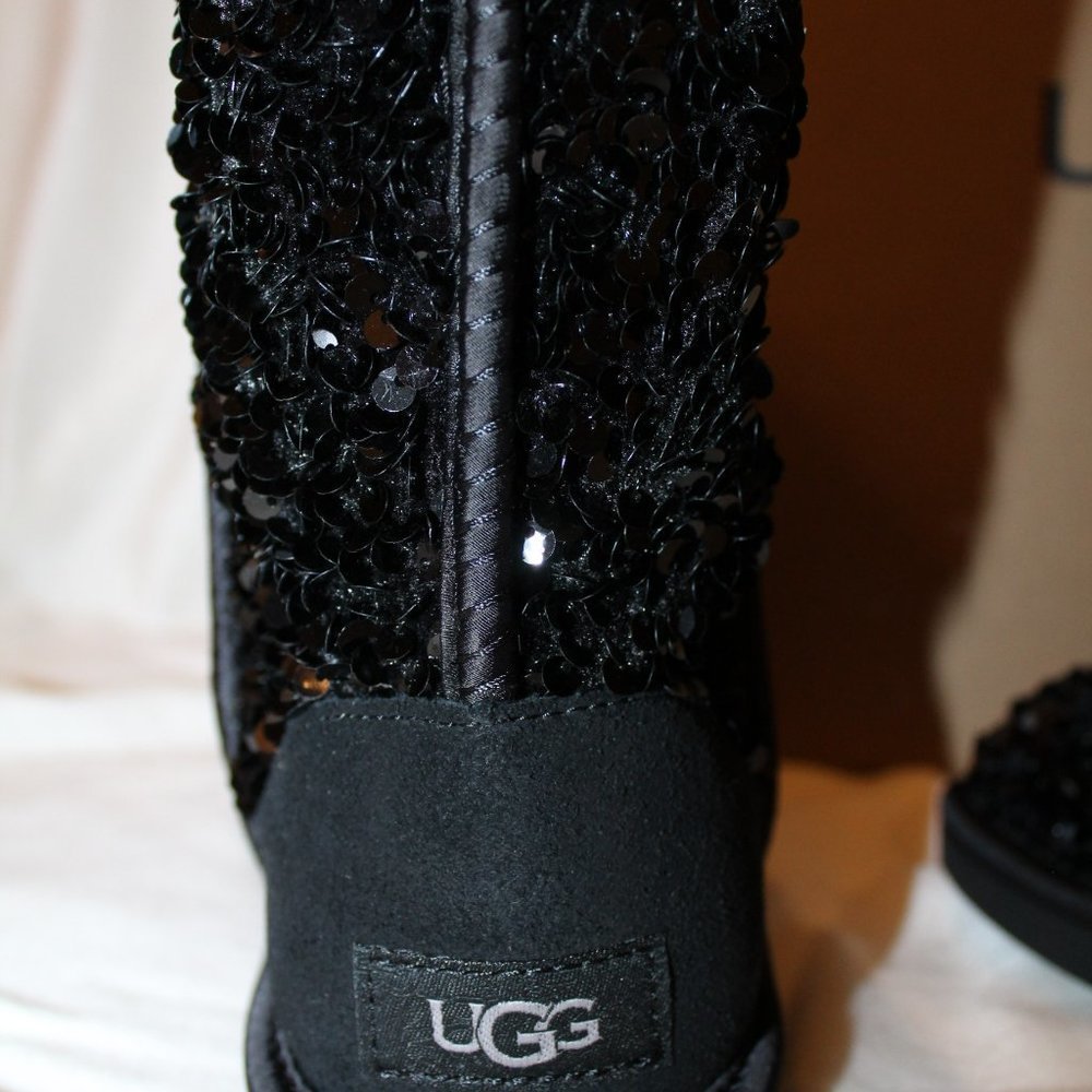 NIB‎ UGG STELLAR SEQUIN CLASSIC SHORT SHEARLING LINED BOOTS - Picture 4 of 9